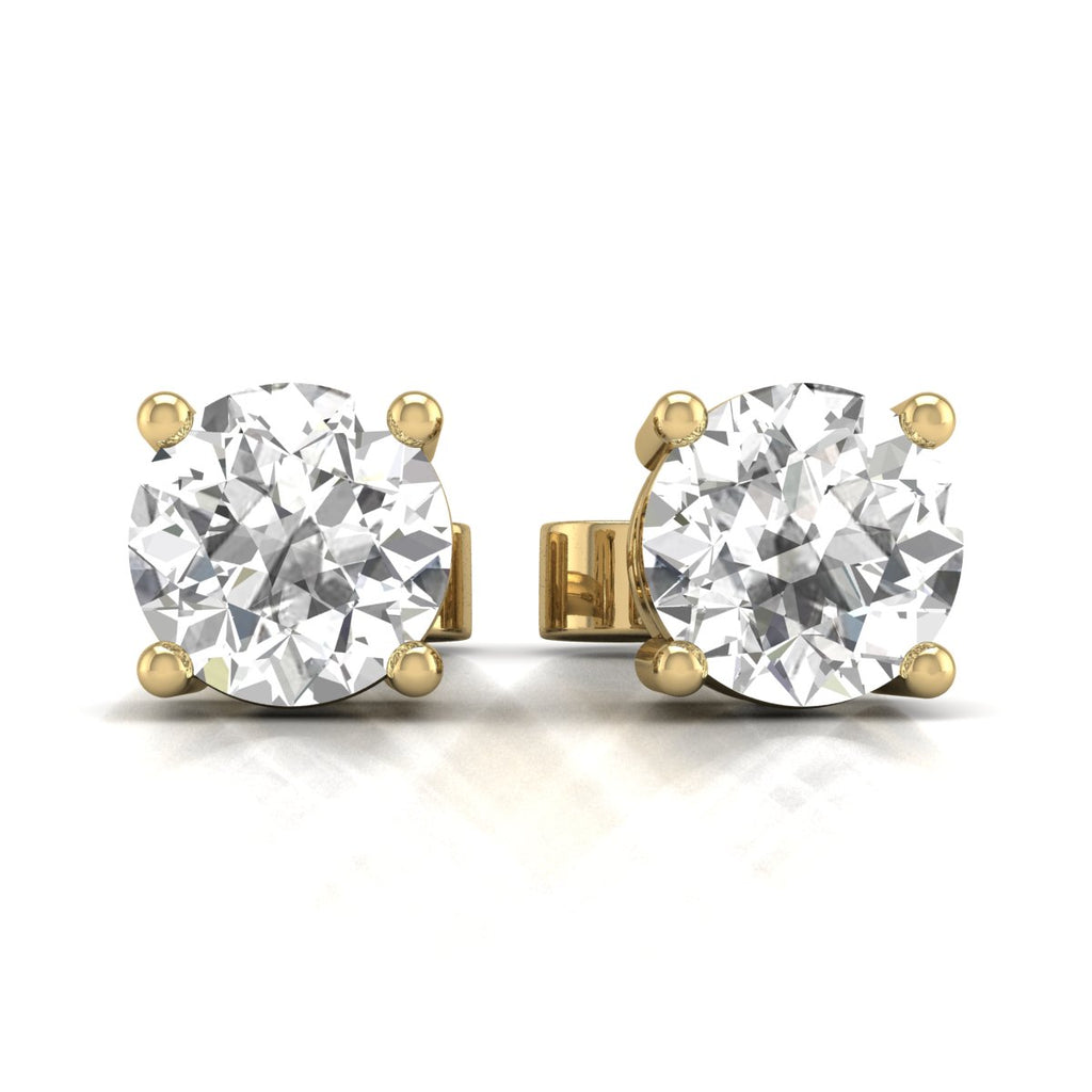 4 CTW 4-Prong Lab Grown Diamond Stud Earrings - Princess Jewelry